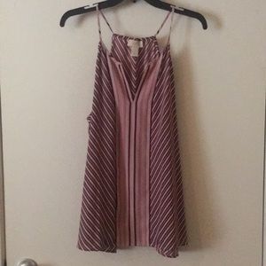Burgundy striped sleeveless top